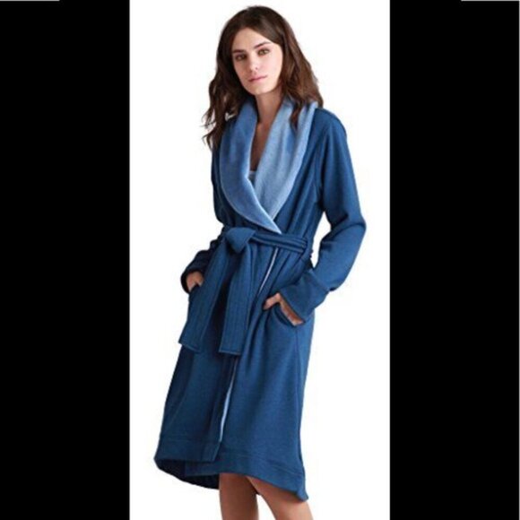 UGG AUSTRALIA DUFFIELD Long ROBE Blue Jay - Picture 2 of 16